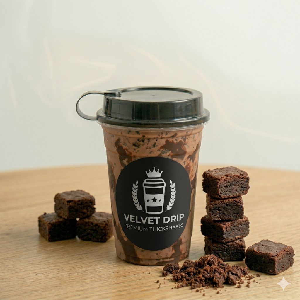 Brownie Blast Thick Shake in a tall glass