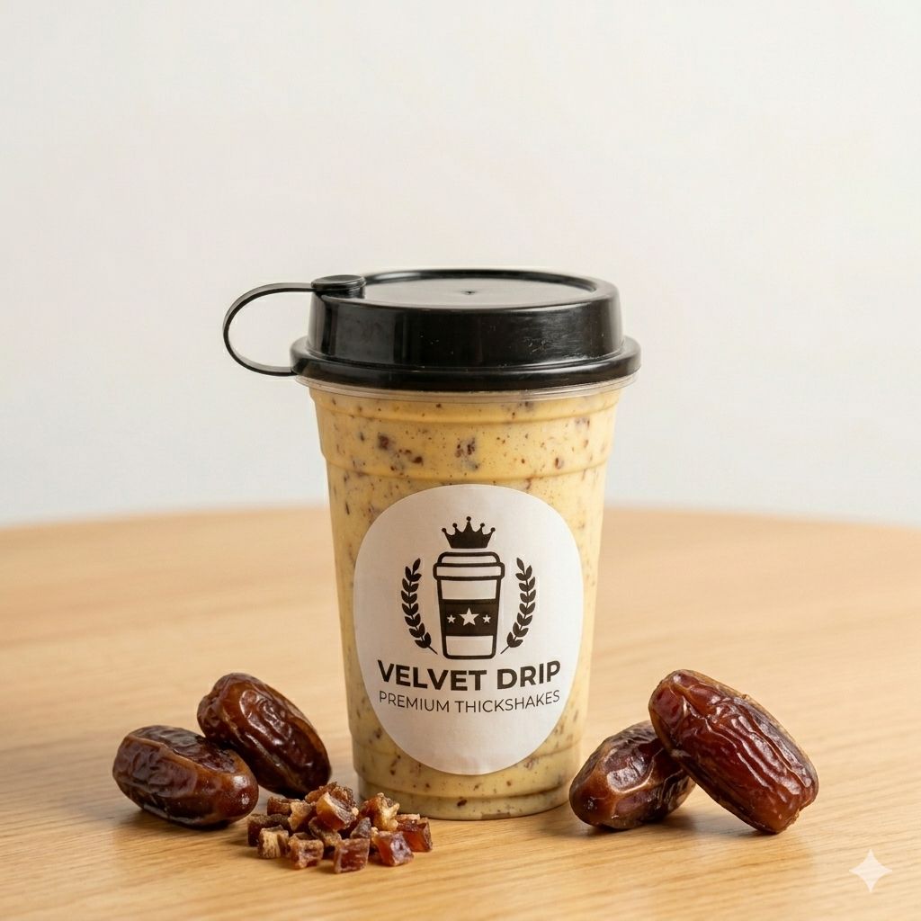 Dates Thick Shake in a tall glass