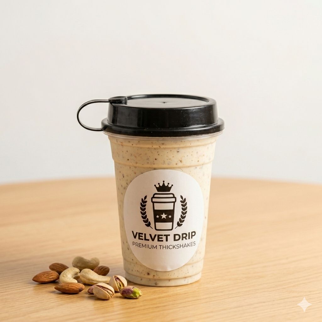 Dry Fruit Thick Shake in a tall glass