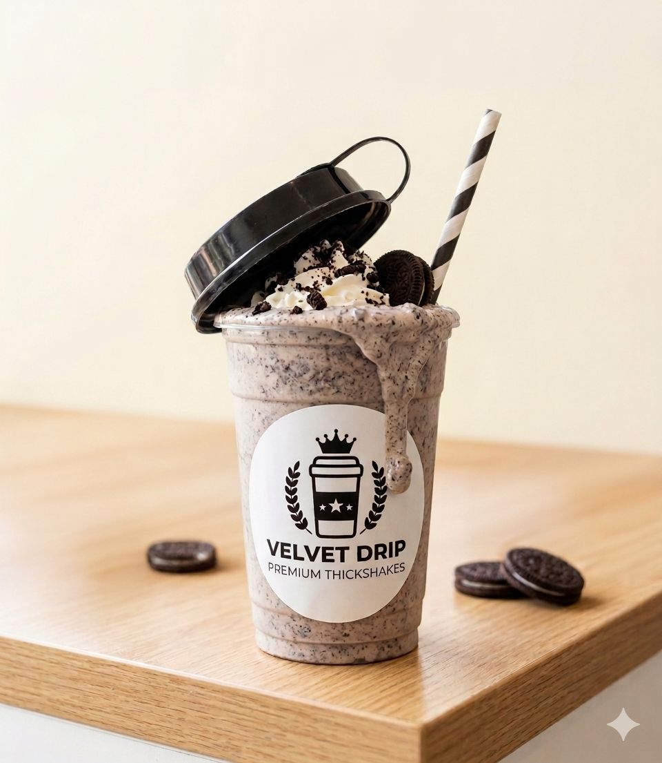 Oreo Thick Shake in a tall glass